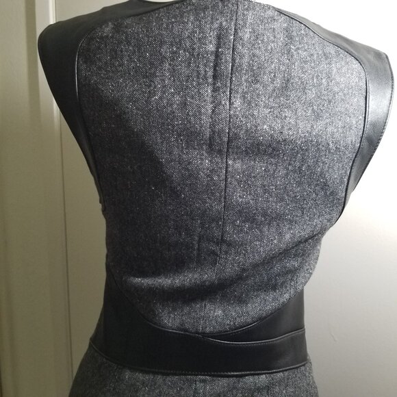 Bebe Brand pencil dress, size 4, grey with black leather - Picture 11 of 16